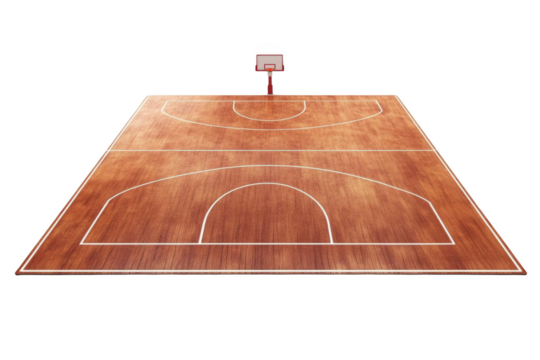 Play to Win. Basketball court isolated on white background realistic, detailed 2 concept