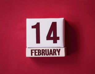 Celebrate Love. Vibrant Valentine's Day Image Featuring a Bold Calendar Display Marking February 14th, Perfect for Greeting Cards, Social Media Campaigns, or Romantic Event Invitations