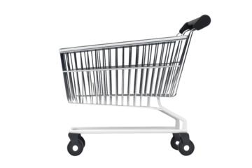 Stylish Monochrome Shopping Cart. Embrace the simplicity of modern shopping concept