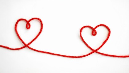 Symbolic Red String of Fate: Capturing the Romance and Timeless Connection for Valentine's Day Love Stories. Perfect for Cards, Blogs, or Heartfelt Stories of Eternal Bonds with Unique Visual Appeal