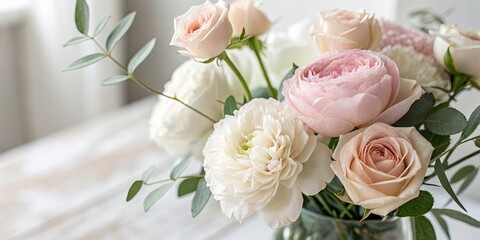 Obraz premium Serene Floral Arrangement in Soft Colors for Tranquil Spaces