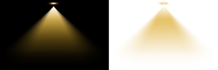 spotlight yellow color shining from top to bottom