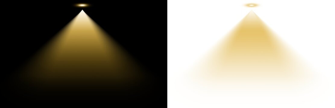 spotlight yellow color shining from top to bottom