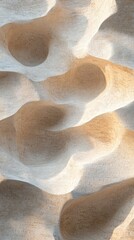 Obraz premium Abstract close-up of textured beige surfaces, showcasing smooth curves and shadows for a serene, organic feel.