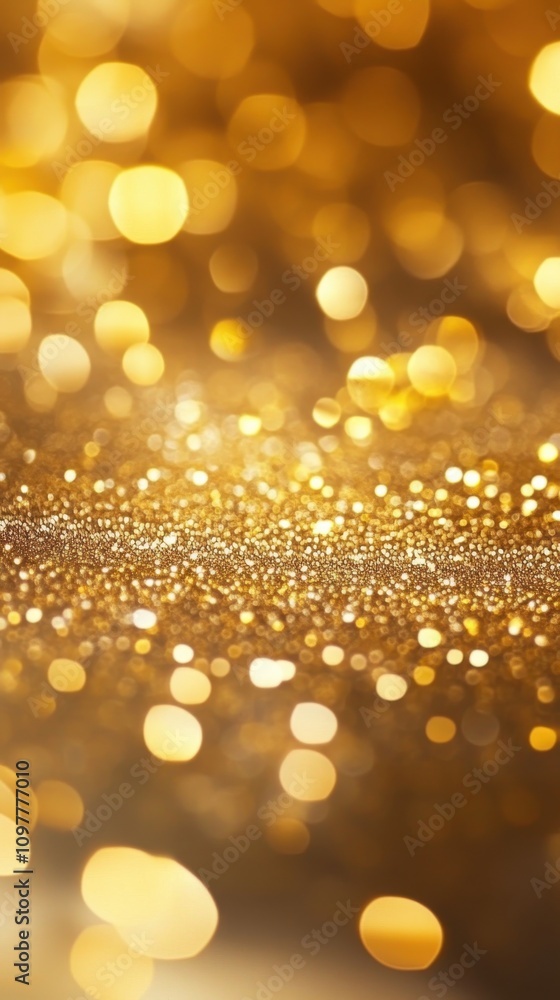 Poster A mesmerizing background of shimmering golden bokeh lights, creating a festive and elegant atmosphere.