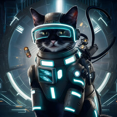 High tech futuristic cat