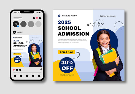 2025 School Admission Social Media Poster