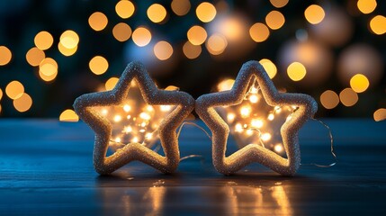 Christmas star decorations home event highlights cozy indoor environment warm viewpoint festive concept for a joyful christmas celebration