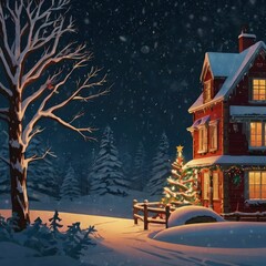 Fototapeta premium Christmas tree with presents