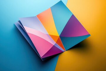 Intersecting cover mockup for multilayered brochure design