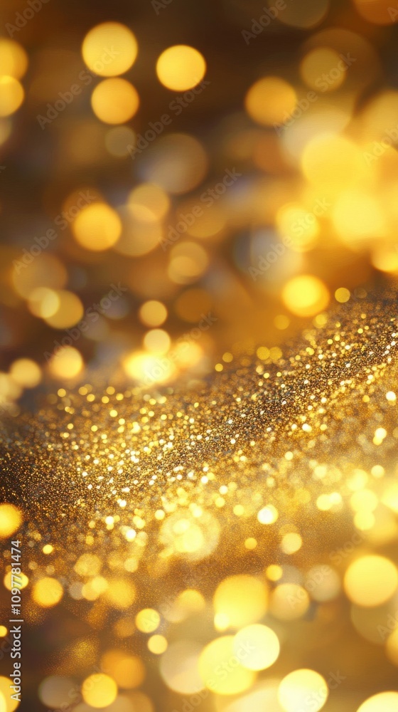 Poster a shimmering background of golden bokeh lights creating a warm and festive atmosphere.