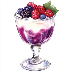 Pudding watercolor clipart illustration