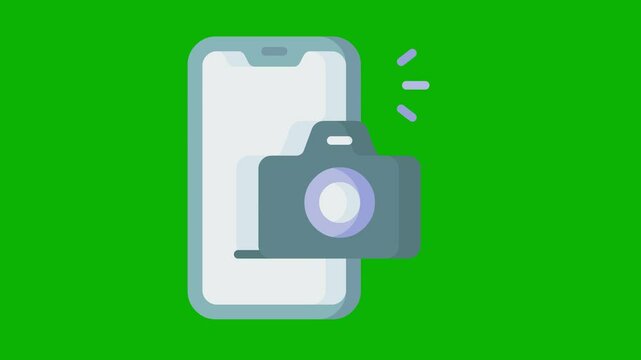 Camera and Phone Icon - Photography and Communication Animation Motion Graphic