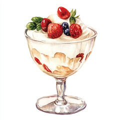  Pudding watercolor clipart illustration