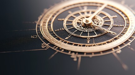 Naklejka premium Elegant Gold Clock Mechanism Abstract Timepiece Design Luxury Watch Detail Precision Ge
