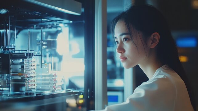 Woman Engaged in Learning About Quantum Computing Technology