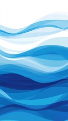 Fototapeta premium An abstract illustration of blue waves flowing gracefully in varying shades, evoking a sense of calmness and tranquility.