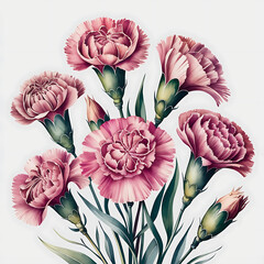 Flower Bunch on White Background