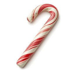 christmas candy cane on white background, generative ai