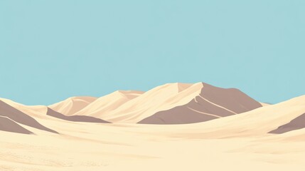 Sand Dunes Under a Pale Blue Sky