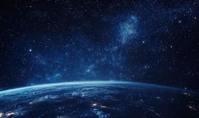 Obraz premium Stunning view of Earth from space at night