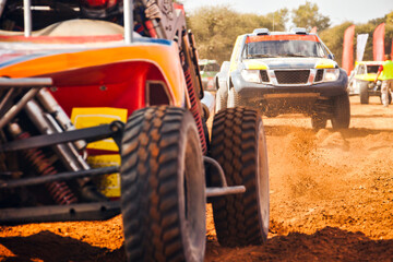 dune buggy race cars, Off-road 4x4 Racing Through Dust Cloud, race in the desert