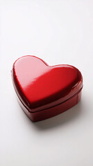 red heart shaped box on white background valentine's day gift love romance