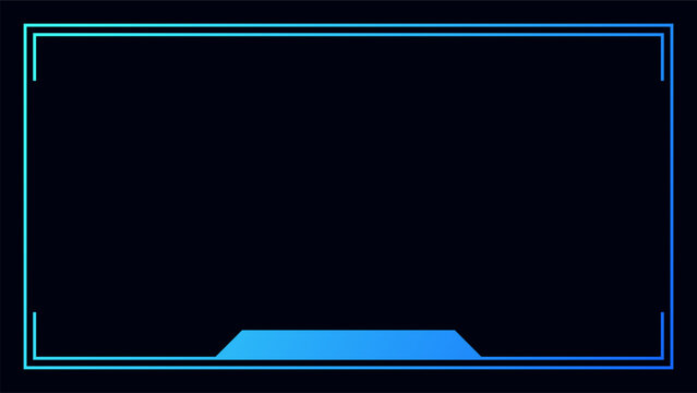 Landscape frame for video media player interface. Online stream futuristic technology style.