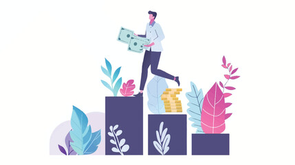 Fototapeta premium Financial Growth and Investment Success Concept Illustration