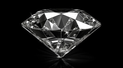 Single brilliant cut diamond against a black background.