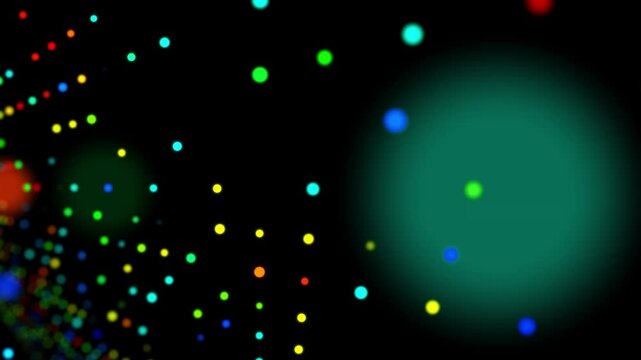 Colorfull abstract 3d Spinning dark Dotted Lines Background 