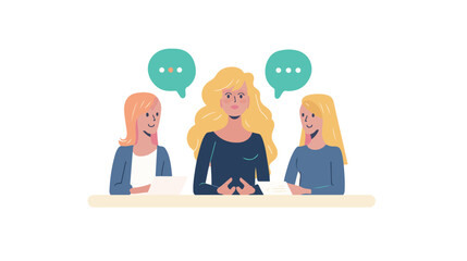 Vector Illustration of Desk Conversation