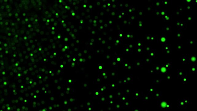 Green particles abstract background animation
