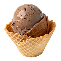 chocolate cream cone isolated on white 