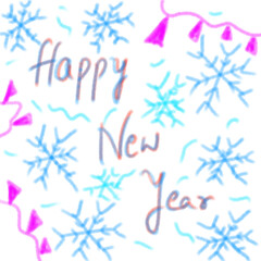 set of snowflakes on the white