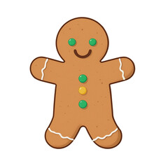 simple minimalist cartoon gingerbread man cookies vector illustration isolated
