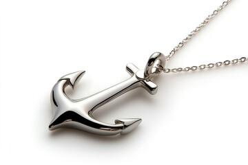 Silver Anchor Pendant Necklace