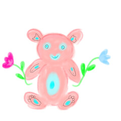 bear with flower