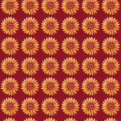 Seamless pattern of isolated illustrations on the theme of autumn holidays, harvest. Digital illustration in autumn colors in a modern style on a colored background for scrapbooking, wrapping paper