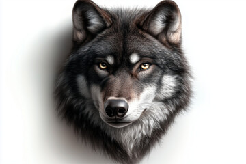 Fototapeta premium wolf head isolated on white