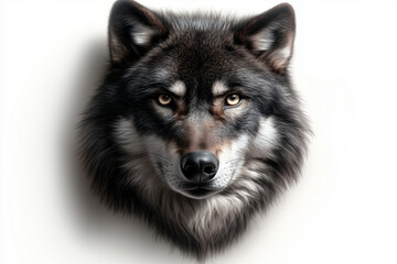 Fototapeta premium wolf head isolated on white