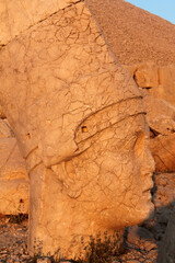 Ancient statues on top of Mount Nemrut in South East Turkey. Kingdom of Commagene.