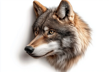 Fototapeta premium wolf head isolated on white
