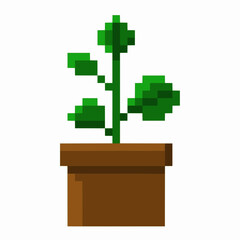 indoor flowers in pixel art