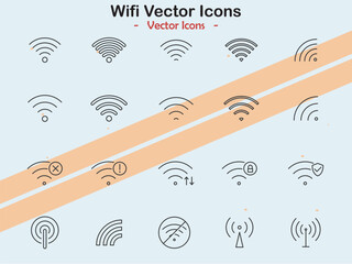 Icons related to wireless internet and connectivity