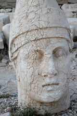 Ancient statues on top of Mount Nemrut in South East Turkey. Kingdom of Commagene.