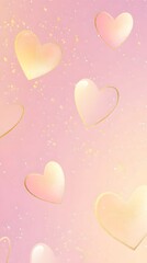 A subtle gold and pink gradient with light heart accents and an empty center space for showcasing products.