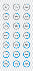 Set digital collection of info graphics charts isolated on a white background Vector Illustration
