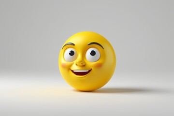 arafed yellow smiley face with eyes and mouth on a plain surface