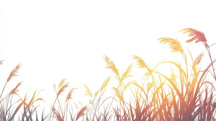 Golden Sunset Over African Savannah Grasses